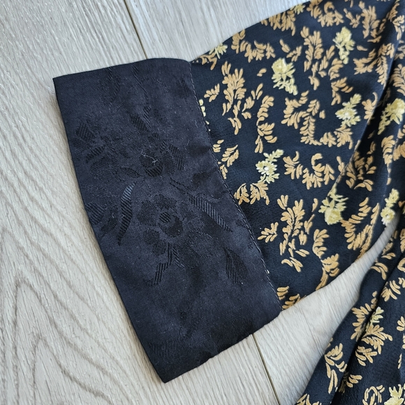 April Cornell Rayon Dark Prairie Folk Floral Boho Maxi Dress, Small - Picture 3 of 15